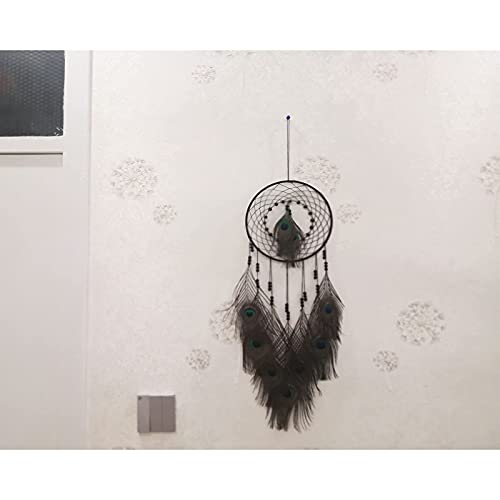 Dream Catcher with Peacock Feathers, Handmade Dream Catcher for Kids, Bedroom, Wedding Party, Blessing Gift
