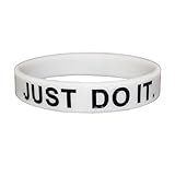 NIKE Just Do It Bracelet/Wristband (White with Black Letters)