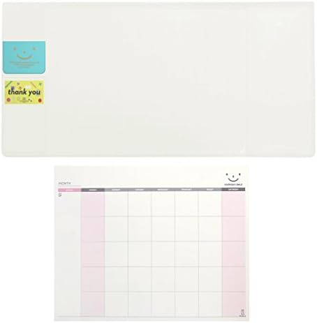 SECOND MANSION Desk Mouse Mat &amp; Monthly Scheduler Set - White