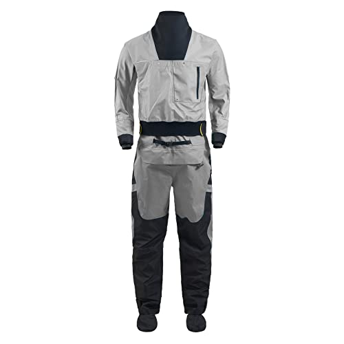 Dry Suits for Men in Cold Water, Paddling,Kayaking,Waterproof (Gray, M