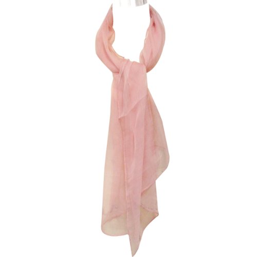 Wrapables Solid Color 100% Silk Long Scarf, Pink