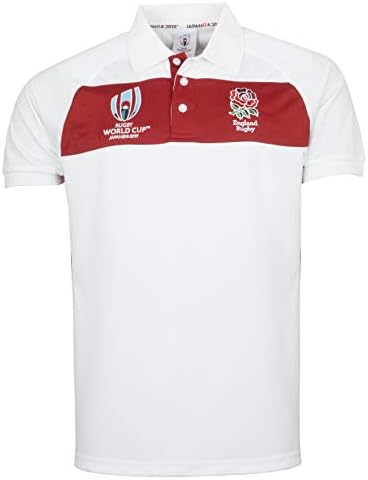 Rugby World Cup Japan 2019 RFU Dual Mens Polyester Panel Polo Shirt - Wh