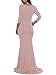 Liu & Qu Pregnant Women's Long Sleeve Maternity Stretch Maxi Dress Gown with Train for Parties, Baby Showers, Maternity Shoots