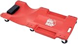 Big Red TRP6240 Torin Blow Molded Plastic Rolling Garage/Shop Creeper: 40" Mechanic Cart with Padded Headrest, Dual Tool Trays and 6 Casters, Red