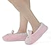 Womens Knit Lovely Animal Slippers Non-Skid Sole Home Slippers for Adults Girls (5-7, Pink Rabbit)