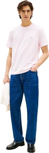 T-Shirt à Manches Courtes et col Rond pour Homme, Rose Clair, M