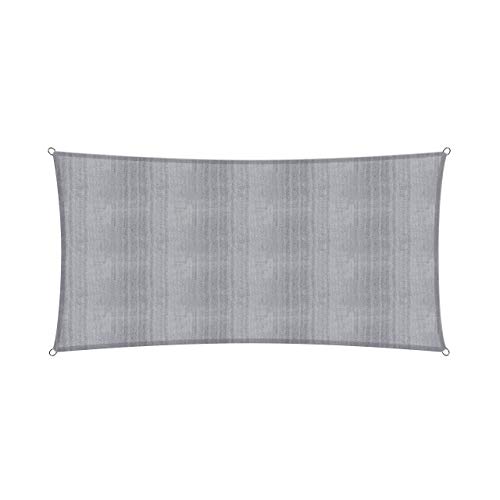 Lumaland Sonnensegel Rechteckig | 3 x 5 Meter | Wetterbeständiger Sonnenschutz inkl. Befestigungsseile | Terrasse, Garten & Balkon Schattenspender aus