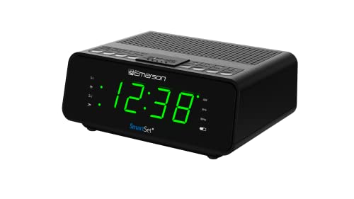 Emerson SmartSet Dual Alarm Clock Radio with AM/FM, Auto Time Setting, Sleep
