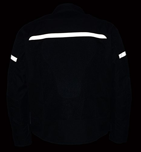 Milaukee Performance-Men's Nylon/ Mesh Combo Moto Jacket w/ Armor-BLACK-3X