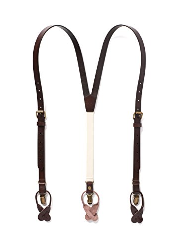 Leather suspenders, mens suspenders with adjustable ela…