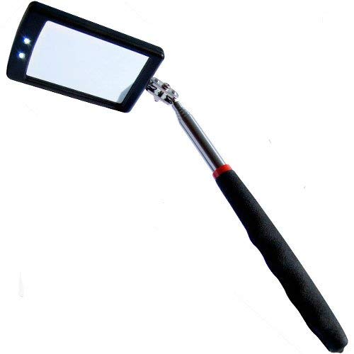 WKBY Telescoping LED Lighted Inspection Mirror 360 Swive For Extra Viewing General Tools