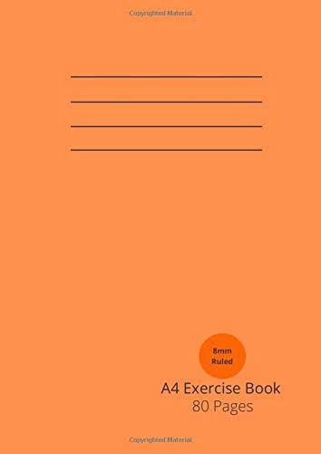 Amazon Com Exercise Book 80 Page 8mm Line Ruled And Margin Exercise Book Notebook Notepad For Schools Thick 90gsm Paper Orange Cover Tinuk Tinuk Books