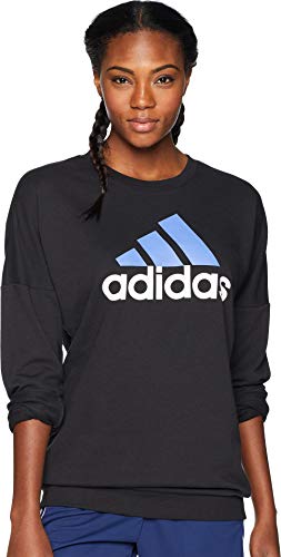 adidas Women's Badge of Sport Pullover Black/Real Lilac X-Small