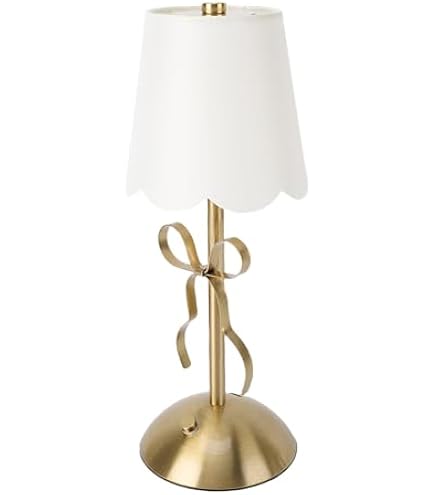 Sorandy Bow Table Lamp, LED Rechargeable Cute Bow Lamp, Modern Decorative Bedside Light with Fabric Shade, Ideal for Bedroom, Living Room & Desk Decor, Princess Rooms, 1200mAh Li Battery (Roseate