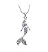 Kiokioa Fairytale Mermaid Crystal Pink Silver Tone Necklace for Girls and Teens (Colorful)