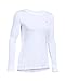 Under Armour Women's HeatGear Armour Long Sleeve Shirt, White/Metallic Silver, Small