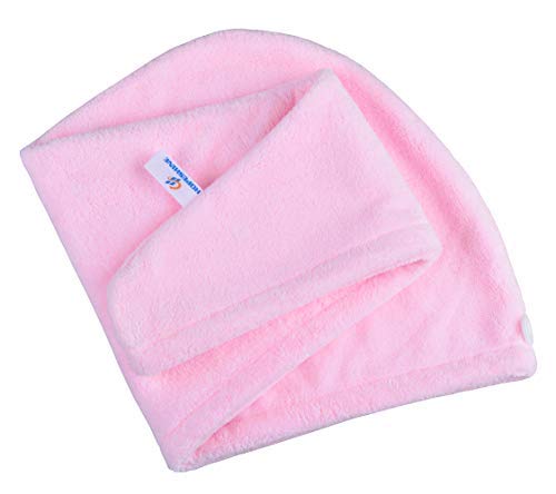 HOPESHINE Hair Drying Towel Twist Microfiber Towels for Hair Turban Wrap Fast Drying Super Soft and Absorbent Great Gift for Women and Girls (Pink)