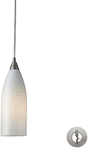1 Light Pendant In Satin Nickel With White Swirl Glass Includes An Adapter Kit To Allow For Easy Conversion Of A Recessed Light To A Pendant