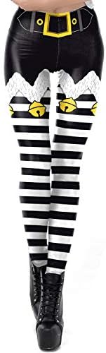 color cosplayer Women's Ugly Christmas Printed Leggings Stretchy Funny Costume Tights