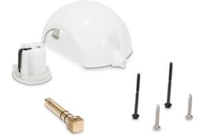 Dometic 385318162 RV Toilet Flush Ball & Shaft Kit | Brass with White Caps | Fits Sealand and Dometic Toilets | Includes Ball Rotor Shaft, Half Ball, 2 Screws, and Cartridge