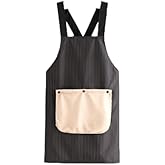 Apron With Pockets Women Men Cross Back Design With Towel, Apron With Towel Attached,Pinstripe Cross-Back Kitchen 𝐀𝐩𝐫𝐨𝐧