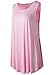 LARACE Women Solid Sleeveless Tunic For Leggings Swing Flare Tank Tops (2X, Pink)