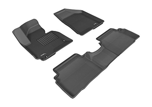 3D MAXpider All 2 Row Custom Fit Floor Mat for Select Hyundai Tucson Models - Kagu Rubber (Black)