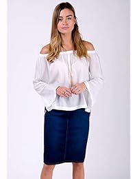 Falda midi Jean de jean con estiramiento