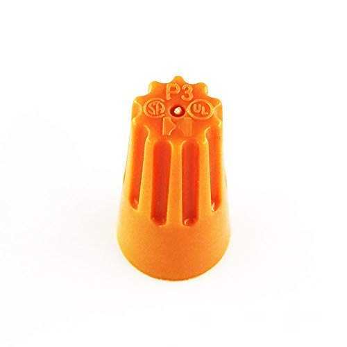 Orange Electrical Wire End Connectors Ribbed Caps Bulk 500 Pack Small