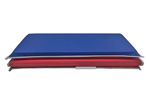 KinderMat Basic Rest Mat, 5/8 Inch Thick, Gray Binding with Pillow, Red/Blue Color Combination