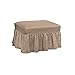SureFit SF14390 Duck Solid Ottoman Slipcover – 100% Cotton – Machine Washable, Linen