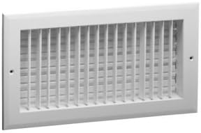 Hart & Cooley A618MS 8x4 W HVAC Register, 8" W x 4" H, Straight Blade Aluminum for Sidewall/Ceiling - White (022442)