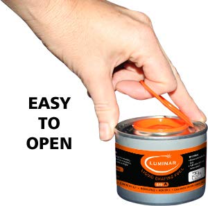 24 pc 4 Hour Liquid Cooking Chafing Dish Fuel Cans, Food Warmer Heat for Buffet Burners, Parties, Weddings, Banquets, Catering Events, Bulk, Easy to Open, Resealable Covers