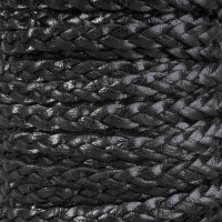 Black Flat Braided Cord - 5mm x 2m