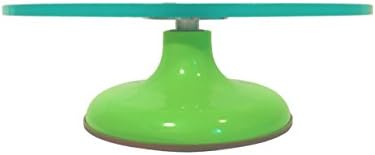 Rotating Glass Cake Decorating Stand - Turntable Plate Pedestal for Serving Cakes, Cupcakes, and Desserts at Parties / Birthdays / Graduations / Weddings / Events / Special Occasions | Coral Kitchen