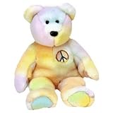 TY Beanie Buddy - PEACE the Ty-Dyed Bear (pastel version)