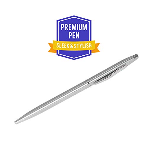 STYLIO Zippered Portfolio w Premium Pen, Padfolio Binder, Interview Resume Document Organizer. Internal Holders: iPad/Tablet (up to 11"), Phone & Business Cards. Faux Leather Case. w Notepad (Letter)