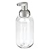 mDesign Round Plastic Refillable Foaming Soap Dispenser Pump Bottle for Kitchen Countertop and Sink - Vintage-Inspired, Compact Container Design - Twain Collection - 4 Pack - Clear/Brushed Chrome