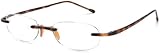 Rimless Flexible Readers Reading Glasses -- Tortoise (+2.50)