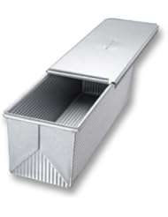 USA Pan Bakeware Pullman Loaf Pan with Cover, 13 x 4 inch, Nonstick & Quick Release Coating, Made in the USA from Aluminized Steel