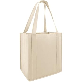 reusable shopping reinforced durability grocery bottom plastic bags handles insert tote thick lbs hold duty heavy natural