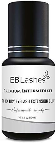 EB Lashes BIGGER SIZE Premium Intermediate Strength Eyelash Extension Glue Adhesive For Eyelash Extension Artists For Individual Lash Extensions: Drys in 3-4s with 4-6 Week Retention 10ml LOW FUME