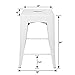 UrbanMod 24 Inches Metal Barstool Set of 4 – Counter Height Backless Bar Stool for Kitchen Island, Breakfast, Outdoors, Pub, Restaurant, Patio – Stackable Heavy Duty Modern & Industrial (Glossy White)