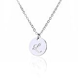 AOLO Discs Initial Pendant Necklace Friendship Jewelley L