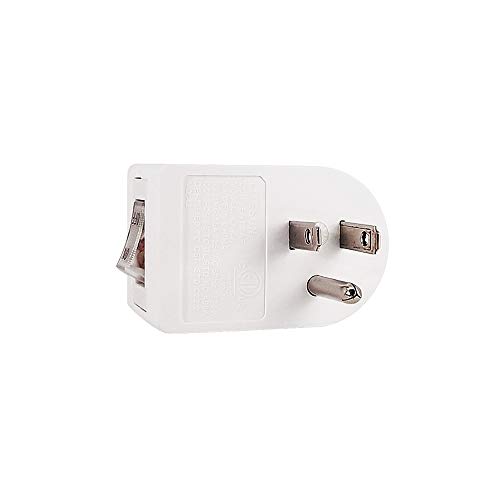 Uninex PS27 Single Grounded Outlet On/Off Power Switch with Amber Light, ETL Listed, White, 5-Pack