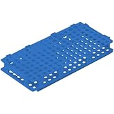 Globe Scientific 456315B Polypropylene Snap Together 128-Place High Capacity Racks for 1.5mL and 2.0 mL Micro Tubes, Blue