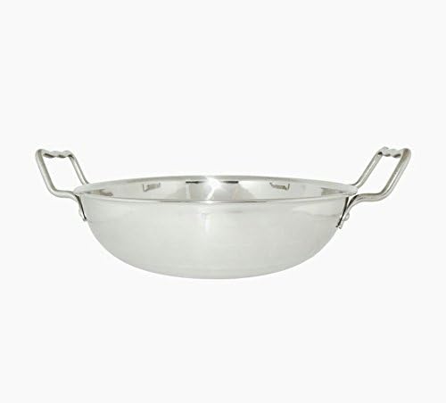 Jalpan Kitchenware Stainless Steel Induction and Gas Compatible Kadai, 1.7 L