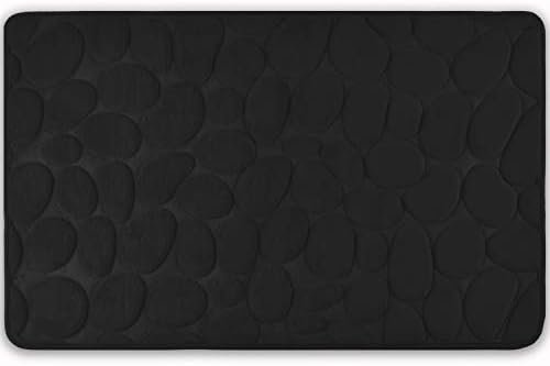 Bath mat "London", non-slip bath mat, washable and quick drying, modern microfiber shower mat, bath mat for bathroom, fluffy and soft, LivingDirect, 50 x 80 cm, black, 50 x 80 cm