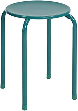 Stool Set of 10 Sturdy Powder Coating Finishing Metal Stools Dark Green