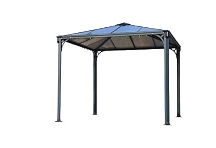 Palram Palermo Gazebo 3000 Maße (L x B x H): 295 x 295 x 276 cm Fläche: 9,0 m² Glas: 6 mm Hohlkammerplatten aus Polycarbonat 